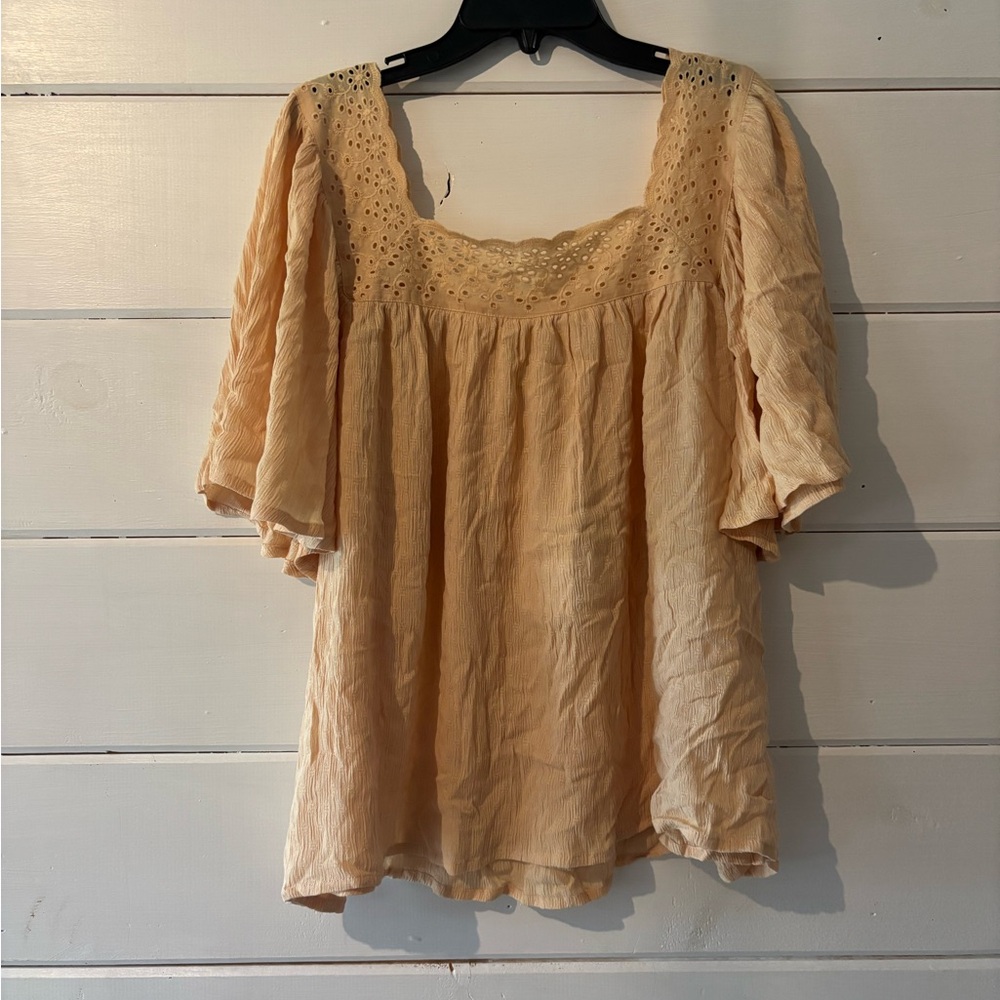 Boho eyelet square neck top from boot barn NWT